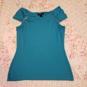 White House Black Market shirred cap sleeve top